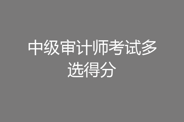 中级审计师考试多选得分