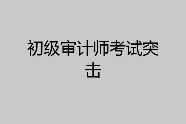 初级审计师考试突击