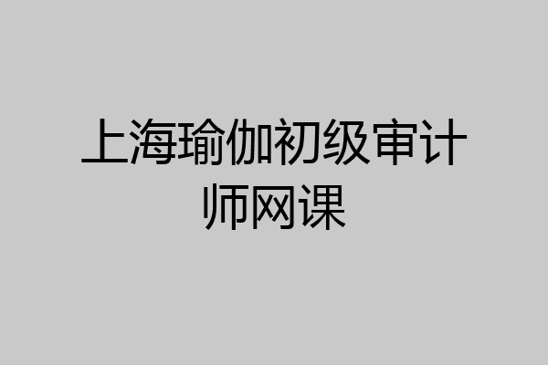 上海瑜伽初级审计师网课