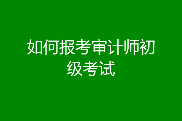 如何报考审计师初级考试