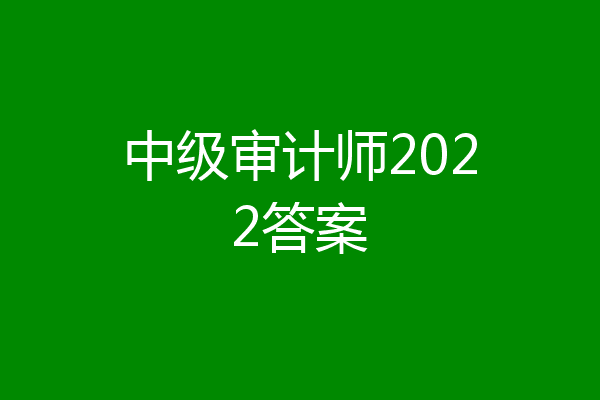 中级审计师2022答案