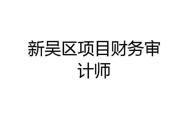 新吴区项目财务审计师