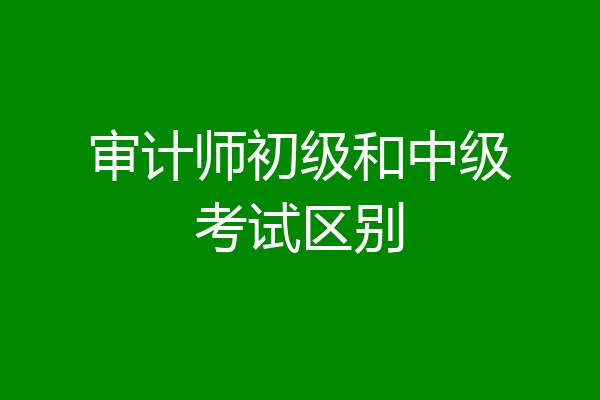 审计师初级和中级考试区别