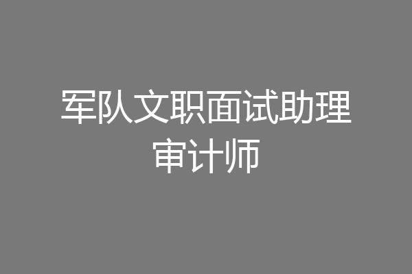 军队文职面试助理审计师