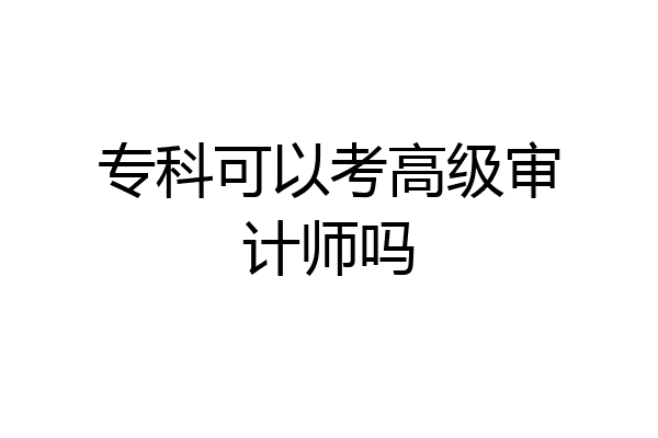 专科可以考高级审计师吗