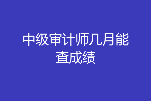 中级审计师几月能查成绩