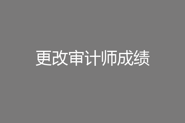 更改审计师成绩