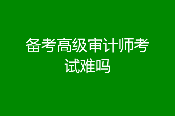 备考高级审计师考试难吗