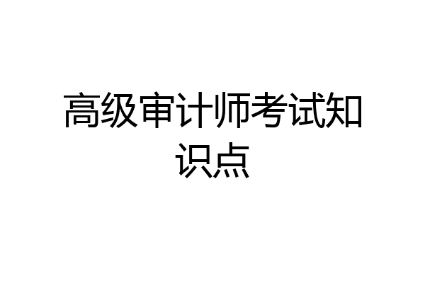 高级审计师考试知识点