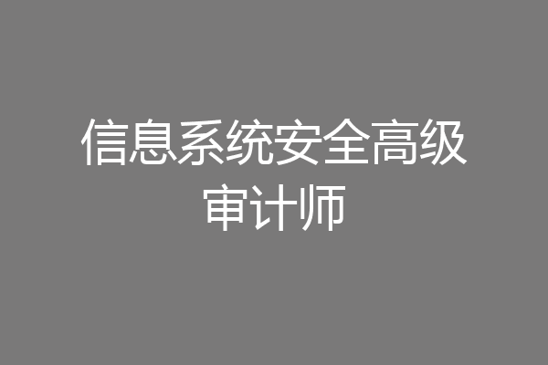 信息系统安全高级审计师
