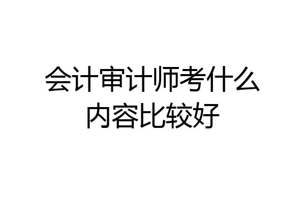 会计审计师考什么内容比较好