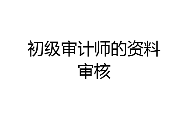 初级审计师的资料审核