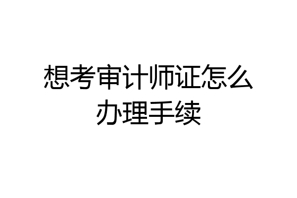 想考审计师证怎么办理手续