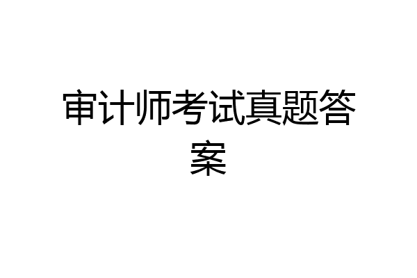 审计师考试真题答案