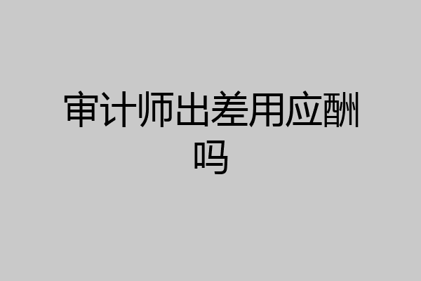 审计师出差用应酬吗