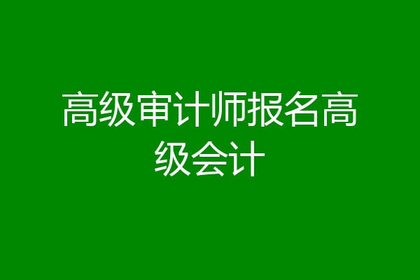 高级审计师报名高级会计