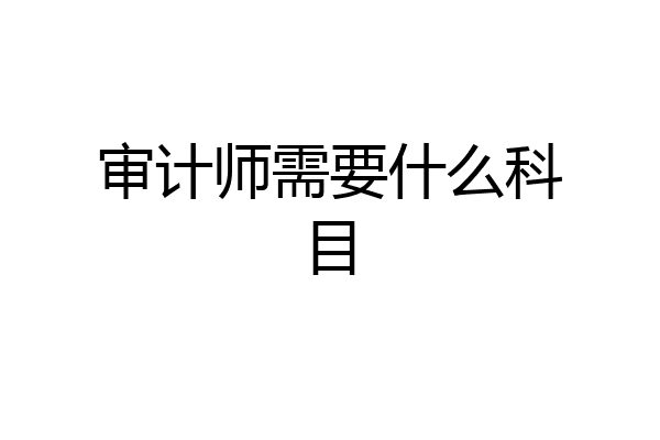 审计师需要什么科目