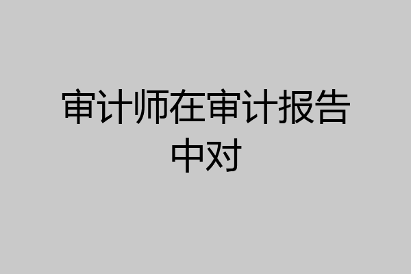 审计师在审计报告中对