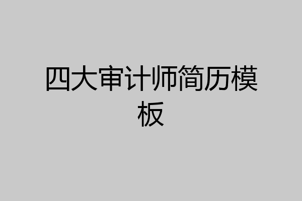 四大审计师简历模板