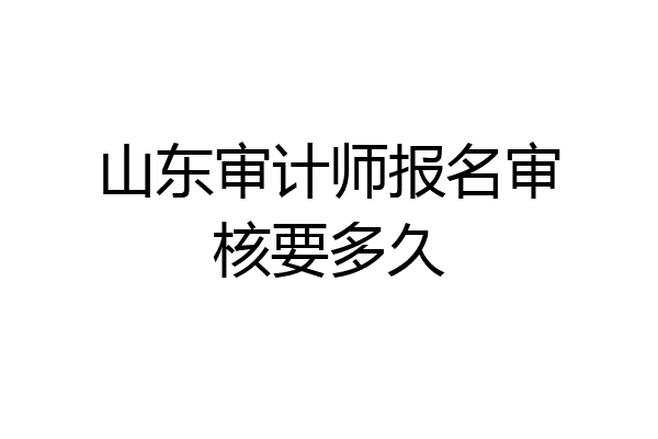 山东审计师报名审核要多久