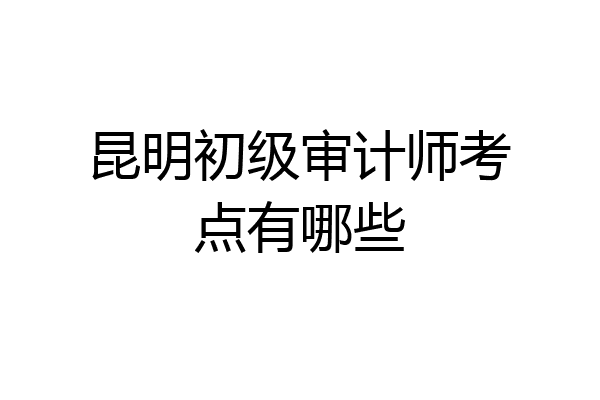 昆明初级审计师考点有哪些