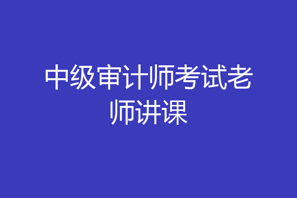 中级审计师考试老师讲课