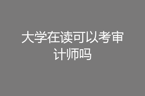大学在读可以考审计师吗