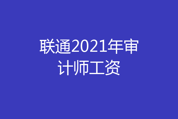 联通2021年审计师工资