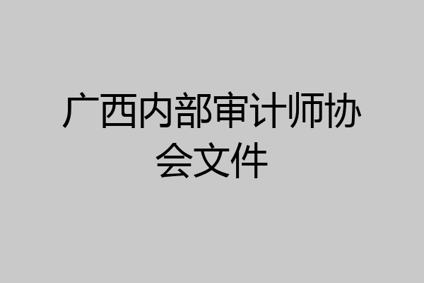 广西内部审计师协会文件