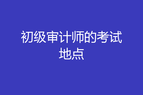 初级审计师的考试地点
