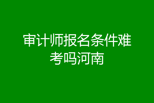 审计师报名条件难考吗河南