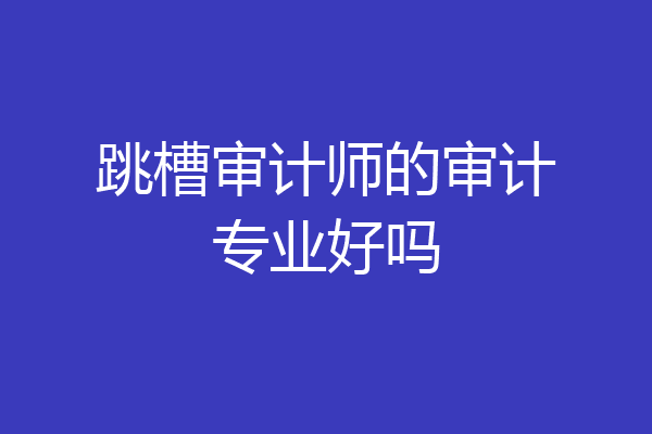 跳槽审计师的审计专业好吗