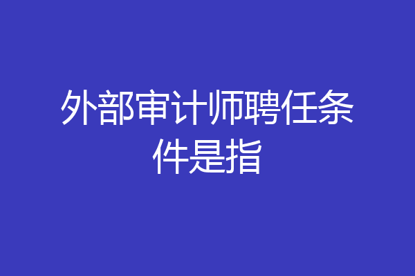 外部审计师聘任条件是指