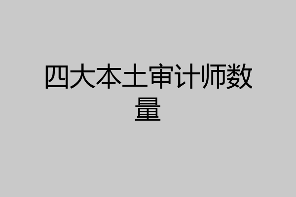四大本土审计师数量