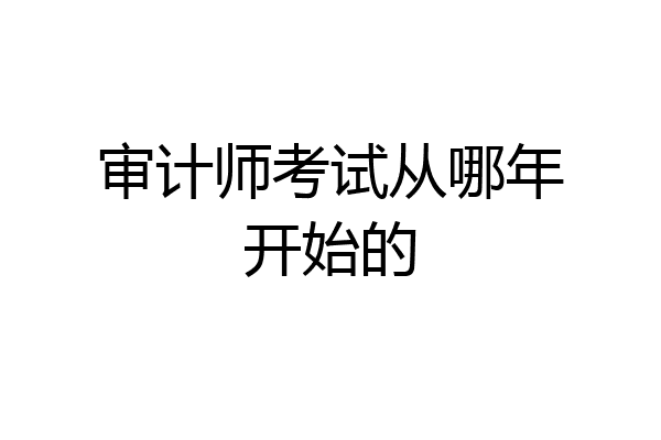 审计师考试从哪年开始的