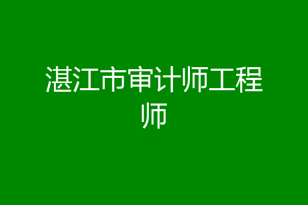 湛江市审计师工程师