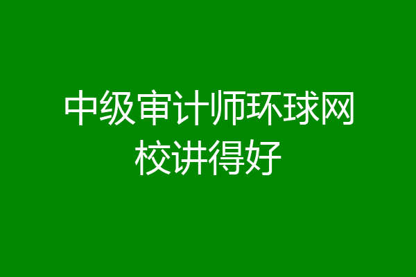 中级审计师环球网校讲得好