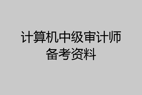 计算机中级审计师备考资料
