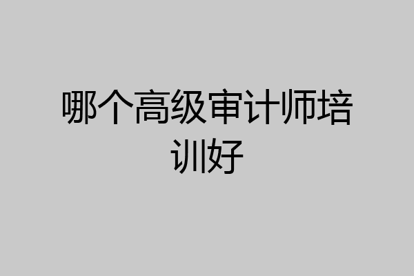 哪个高级审计师培训好
