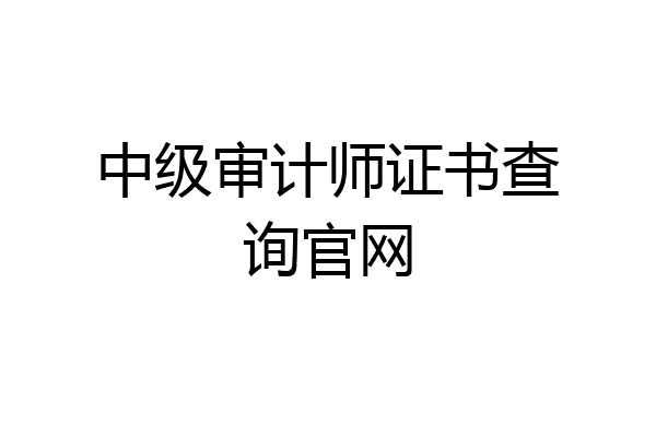 中级审计师证书查询官网