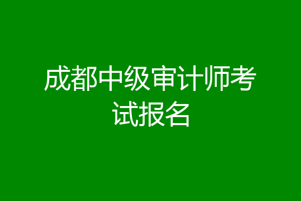 成都中级审计师考试报名