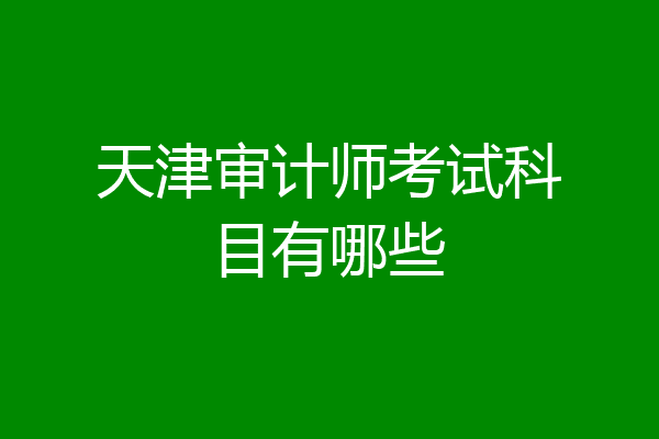 天津审计师考试科目有哪些