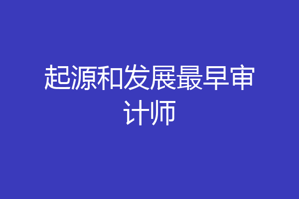 起源和发展最早审计师