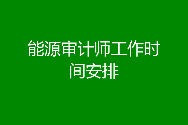 能源审计师工作时间安排