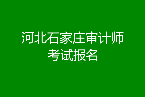 河北石家庄审计师考试报名