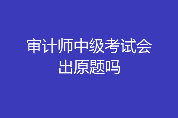 审计师中级考试会出原题吗