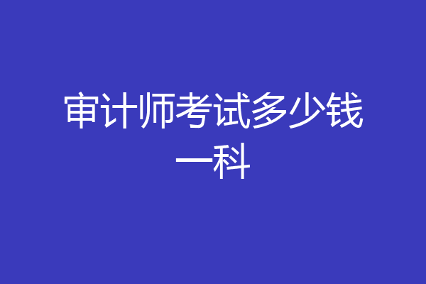 审计师考试多少钱一科