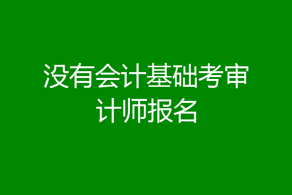 没有会计基础考审计师报名