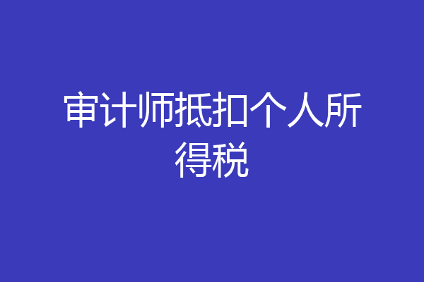 审计师抵扣个人所得税