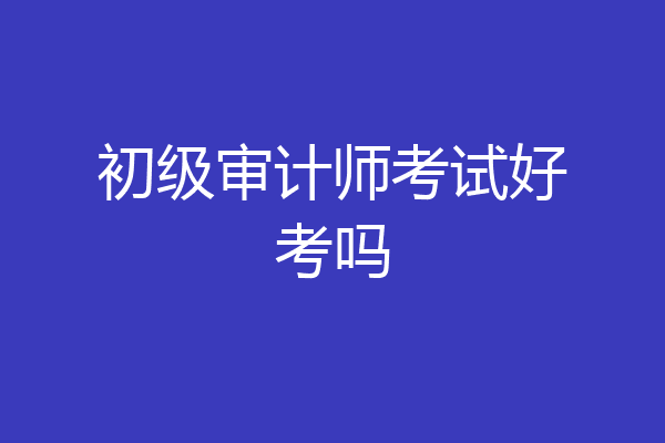 初级审计师考试好考吗